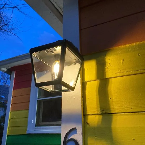 I installed a new light so people can see our house number. It’s solar powered!